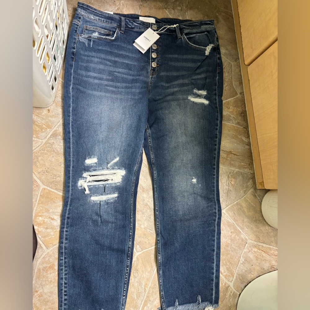 Vervet Haylie Women's High-Rise Skinny Blue Denim Jeans Size 22 With Tags.